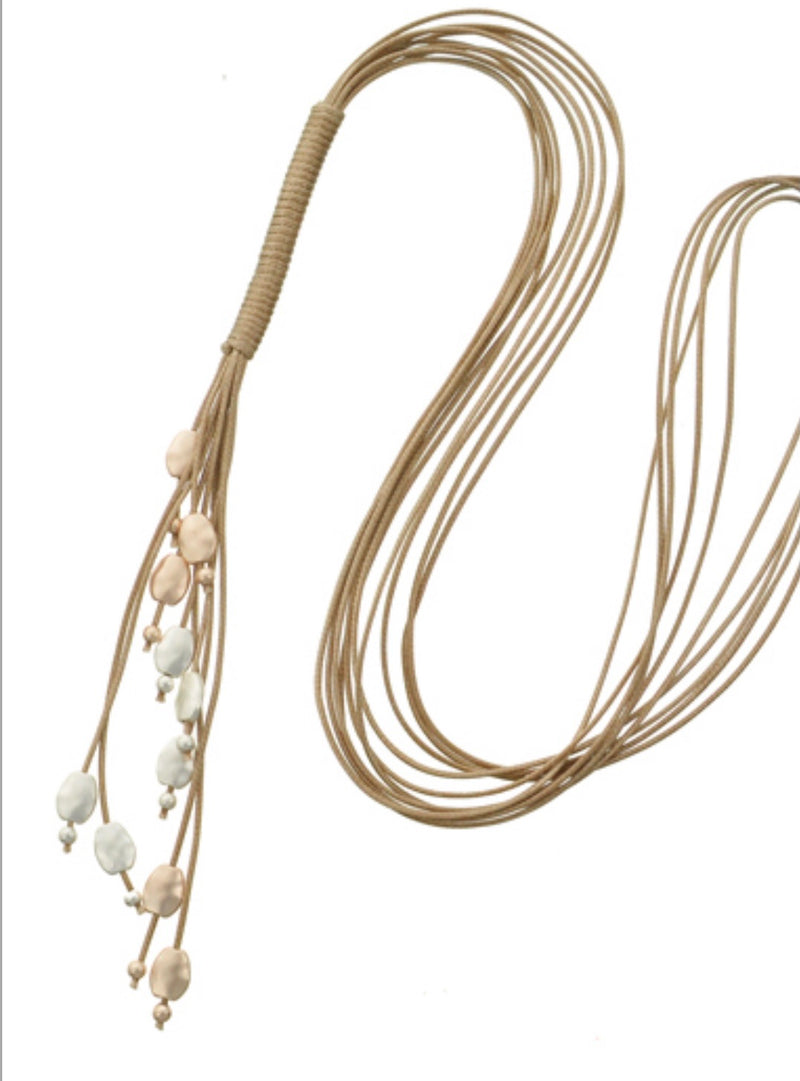 Lucy long necklace - beige